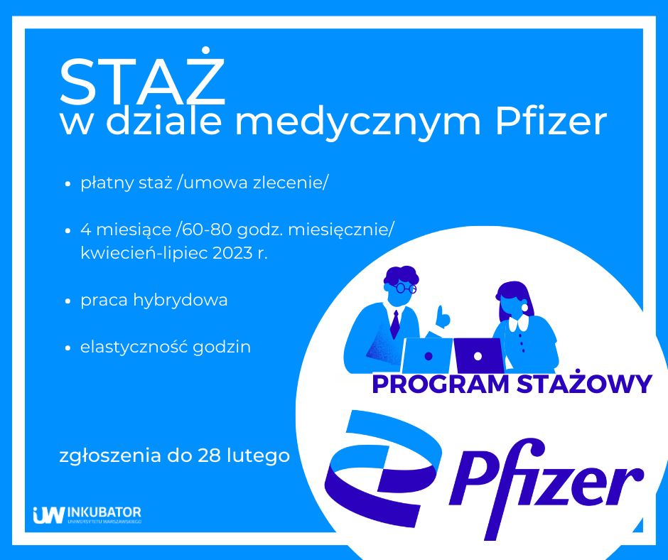 Staż w dziale medycznym Pfizer