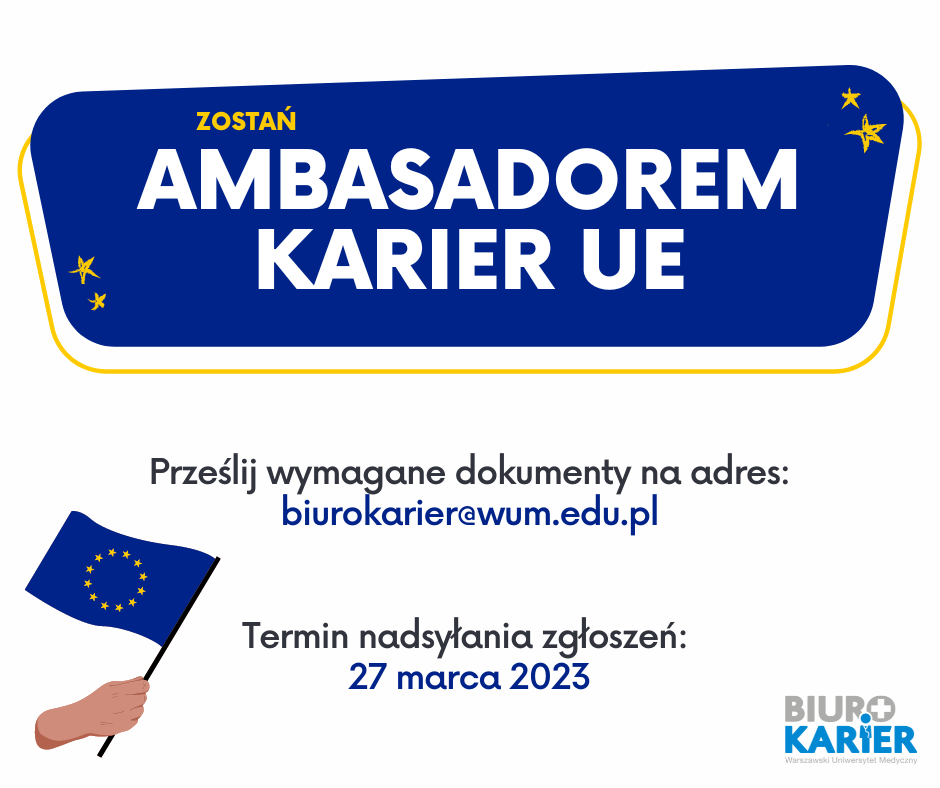 plakat informujący o zostaniu ambasadorem karier UE