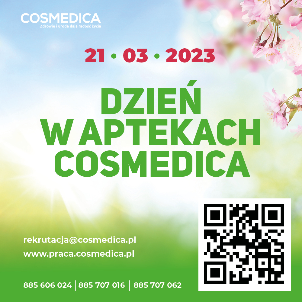 plakat informujący o dniu w aptekach Cosmedica