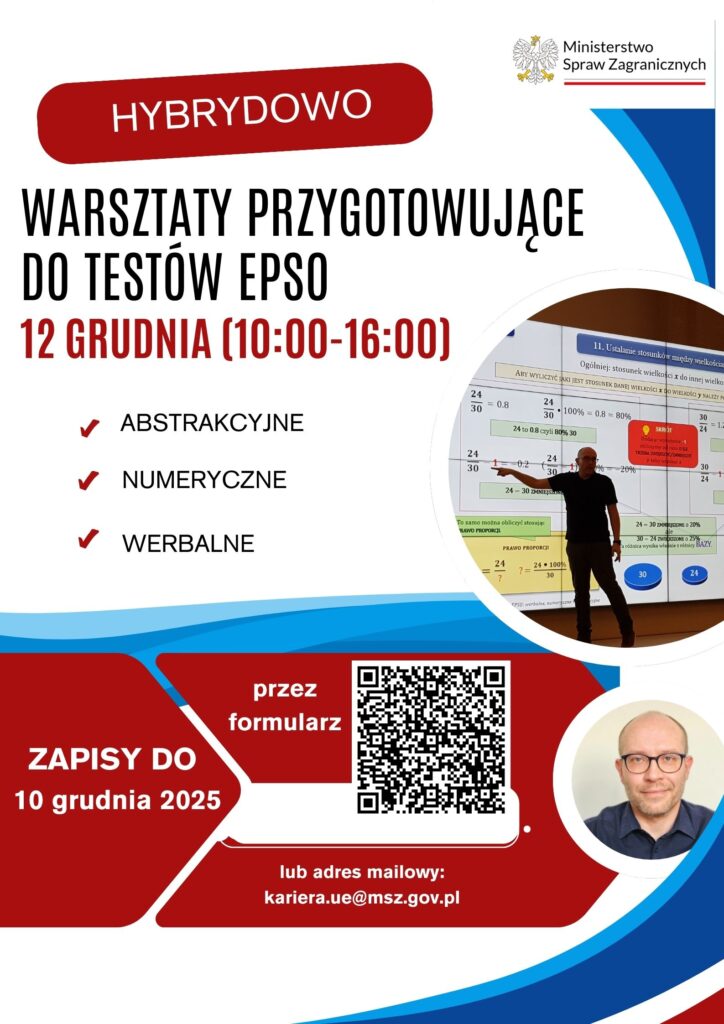 Kariera w organizacjach UE - ostatnie w tym roku warsztaty przygotowujące do konkursów EPSO