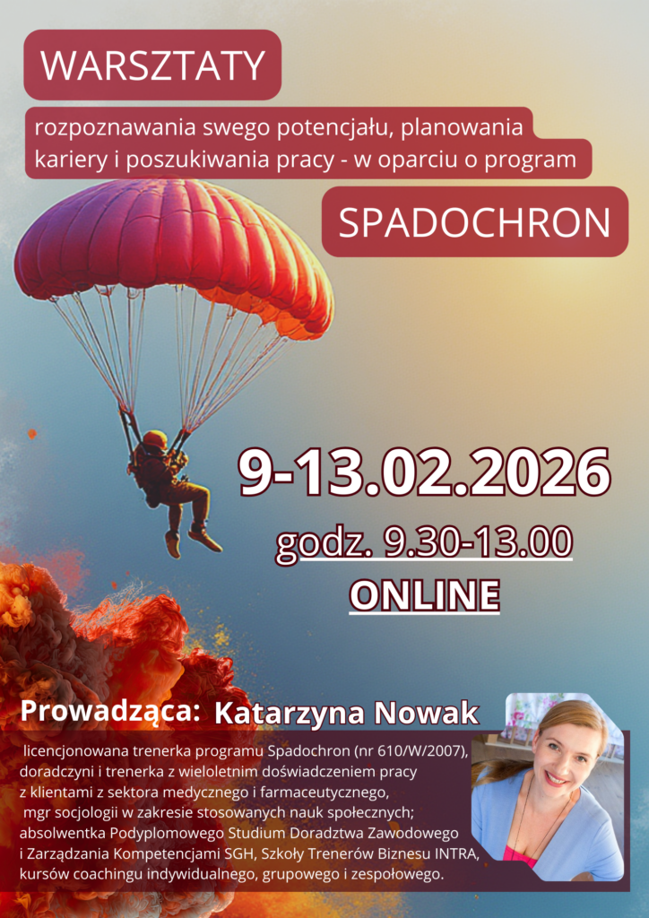 Warsztaty odkrywania potencjału, planowania kariery i poszukiwania pracy - online 9-13.02